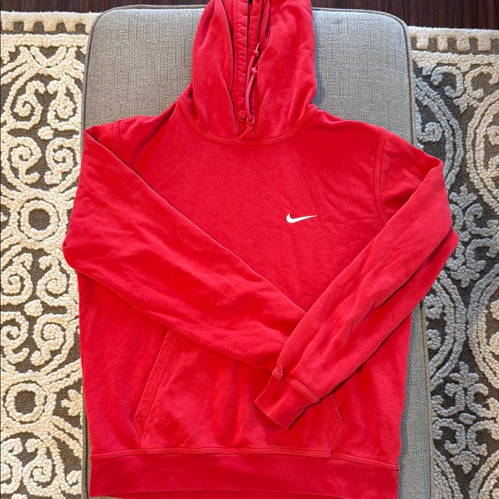 Nike Crimson Hoodie with White Swoosh